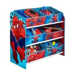 Scaffale Multicontenitore Portagiochi Spiderman Rosso E Blu