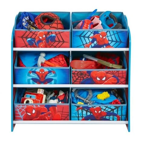 Scaffale Multicontenitore Portagiochi Spiderman Rosso E Blu 5 Scaffale Multicontenitore Portagiochi Spiderman Rosso E Blu - immagine 5