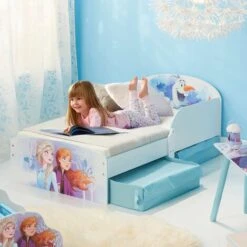 Lettino In Legno Disney Frozen 2 Con Contenitori In Tessuto