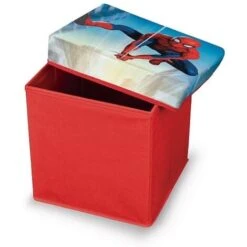 Pouf Portagiochi Con Coperchio Spiderman