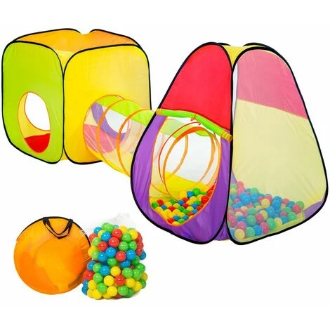 Tenda Gioco Per Bambini A Piramide Con Tunnel, 200 Sfere E Borsa - Giocattoli, Giochi Palline, Casetta Per Bambini 1 Tenda Gioco Per Bambini A Piramide Con Tunnel, 200 Sfere E Borsa - Giocattoli, Giochi Palline, Casetta Per Bambini