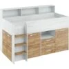 LETTO A CASTELLO SCRIVANIA LIBRERIA BAMBINI NEO L Cm206x120x138h ROVERE BIANCO GREZZO