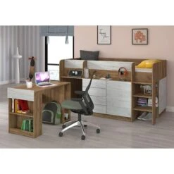 LETTO MOBILE CASS. SCRITTOIO SMILE P 204x 112x112cm LATO DESTRO ROVERE BIANCO GREZZO 7 LETTO MOBILE CASS. SCRITTOIO SMILE P 204x 112x112cm LATO DESTRO ROVERE BIANCO GREZZO -Armonia Casa 85346298 3