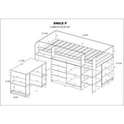 LETTO MOBILE CASS. SCRITTOIO SMILE P 204x 112x112cm LATO DESTRO ROVERE BIANCO GREZZO 8 LETTO MOBILE CASS. SCRITTOIO SMILE P 204x 112x112cm LATO DESTRO ROVERE BIANCO GREZZO -Armonia Casa 85346298 4