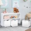 Libreria Per Bambini MANA In Legno Bianco Con 3 Cassetti Cubici Su Rotelle