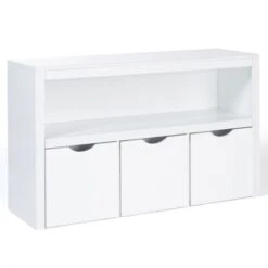 Libreria Per Bambini MANA In Legno Bianco Con 3 Cassetti Cubici Su Rotelle -Armonia Casa 85683975 3