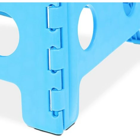 Relaxdays Sgabello Pieghevole, Sgabellino Antiscivolo Con Un Gradino E Manico, Fino A 120 Kg, 32,5 X 37 X 30 Cm, Blu, 100% Plastica 3 Relaxdays Sgabello Pieghevole, Sgabellino Antiscivolo Con Un Gradino E Manico, Fino A 120 Kg, 32,5 X 37 X 30 Cm, Blu, 100% Plastica - immagine 3