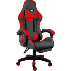 Sedia Gaming Poltrona Ufficio Scrivania Casa PC Stile Racing Girevole Ergonomica In Ecopelle Con Rotelle Cuscino Supporto Lombare Poggiapiedi Poggiatesta Braccioli Altezza Regolabile (Nero E Rosso) -Armonia Casa 86814947 3