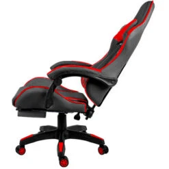 Sedia Gaming Poltrona Ufficio Scrivania Casa PC Stile Racing Girevole Ergonomica In Ecopelle Con Rotelle Cuscino Supporto Lombare Poggiapiedi Poggiatesta Braccioli Altezza Regolabile (Nero E Rosso) -Armonia Casa 86814947 4