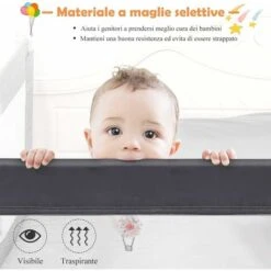 DREAMADE Sponda Letto Per Bambini 100/120/150cm, Barriera Di Sicurezza, Traspirante E Pieghevole, Sbarra Letto Per Dormire In Sicurezza (100 X 41 X 42 Cm, Grigio) -Armonia Casa 86878920 2