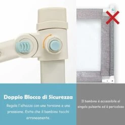 DREAMADE Sponda Letto Per Bambini, Barriera Protettiva Con Doppio Blocco Di Sicurezza Per Bambini, Altezza Regolabile A 24 Livelli, Lunghezza 145/174 Cm (174CM, Orso) -Armonia Casa 86878935 3