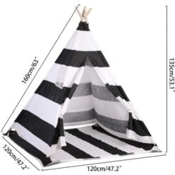 Tenda Da Gioco Indiana Per Bambini, Tenda Teepee Pieghevole Capanna Naturale Con Tappetino Tenda Da Interno Ed Esterno Per Bambini Color Zebra 7 Tenda Da Gioco Indiana Per Bambini, Tenda Teepee Pieghevole Capanna Naturale Con Tappetino Tenda Da Interno Ed Esterno Per Bambini Color Zebra -Armonia Casa 87105738 3