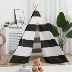Tenda Da Gioco Indiana Per Bambini, Tenda Teepee Pieghevole Capanna Naturale Con Tappetino Tenda Da Interno Ed Esterno Per Bambini Color Zebra 9 Tenda Da Gioco Indiana Per Bambini, Tenda Teepee Pieghevole Capanna Naturale Con Tappetino Tenda Da Interno Ed Esterno Per Bambini Color Zebra -Armonia Casa 87105738 5