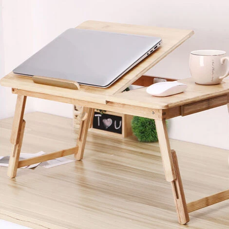 Tavolino Vassoio Da Letto Divano In Bambu' PC Tablet Pieghevole Legno Naturale 2 Tavolino Vassoio Da Letto Divano In Bambu' PC Tablet Pieghevole Legno Naturale - immagine 2