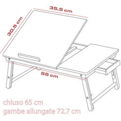 Tavolino Vassoio Da Letto Divano In Bambu' PC Tablet Pieghevole Legno Naturale 8 Tavolino Vassoio Da Letto Divano In Bambu' PC Tablet Pieghevole Legno Naturale -Armonia Casa 87554825 4