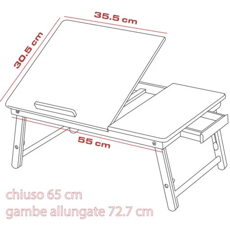 Tavolino Vassoio Da Letto Divano In Bambu' PC Tablet Pieghevole Legno Naturale 4 Tavolino Vassoio Da Letto Divano In Bambu' PC Tablet Pieghevole Legno Naturale - immagine 4