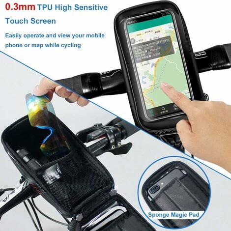 Borsa Da Manubrio Per Bici Impermeabile Portatile Con Supporto Per Bici Con Touch Screen, Supporto Per Telefono Da Bici Supporto Per Telefono MTB Per Qualsiasi Telefono Con Schermo 3 Borsa Da Manubrio Per Bici Impermeabile Portatile Con Supporto Per Bici Con Touch Screen, Supporto Per Telefono Da Bici Supporto Per Telefono MTB Per Qualsiasi Telefono Con Schermo - immagine 3