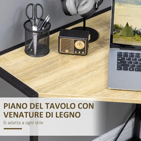 HOMCOM Scrivania Angolare Salvaspazio Per Camera E Ufficio In Legno E Metallo Stile Industriale, 80x80x75.5cm 5 HOMCOM Scrivania Angolare Salvaspazio Per Camera E Ufficio In Legno E Metallo Stile Industriale, 80x80x75.5cm - immagine 5