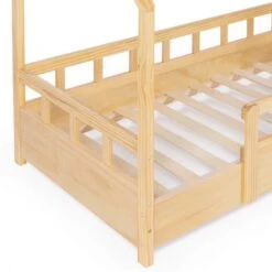 Letto A Capanna Per Bambini 80 X 160 CM In Legno Con Base E Sponde NEREE -Armonia Casa 88042065 5 1