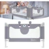 Sponde E Barriere Anticaduta Letto Protezione Per Il Letto 150cm Ringhiera Baby Ringhiera Di Sicurezza Anticaduta Regolabile In Altezza (Grigio, Orsetto) HENGMEI
