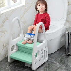 Sgabelli Per Bambini Sgabello Per Bambini, Con 2 Gradini, In Plastica, Per La Cameretta Dei Bambini, Cucina E Bagno, Verde HENGMEI -Armonia Casa 88136602 4