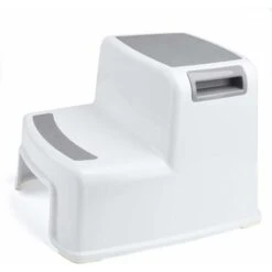 Sgabello A Due Gradini Per Bambini, Sgabello Per Bambini A 2 Gradini, Sgabello Per Bambini, Sedile Del Water Antiscivolo, Sgabello In Plastica Per Bambini A Letto, Bagno, Bianco E Grigio -Armonia Casa 88577736 4