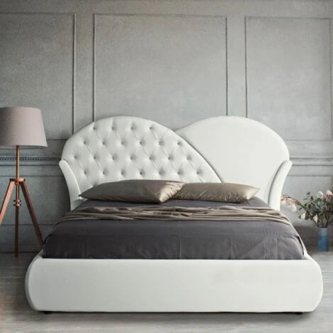 Letto Con Contenitore Marubi Bianco Bottoni Effetto Cristallo 1 Letto Con Contenitore Marubi Bianco Bottoni Effetto Cristallo