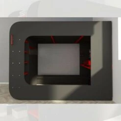 Letto A Soppalco Con Postazione Gamer Antracite Rosso 5000 8 Letto A Soppalco Con Postazione Gamer Antracite Rosso 5000 -Armonia Casa 88769921 4