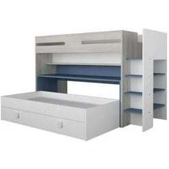 Letto A Castello Bianco Celeste Con Scrivania Estraibile 6070 -Armonia Casa 88771040 5