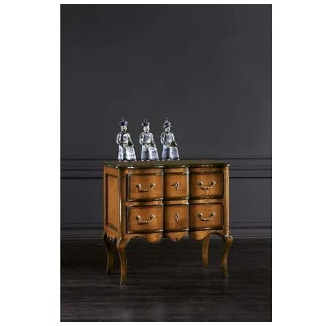 Mar.c.a. Design - Comoncino Classico Con 2 Cassetti In Legno Di Pioppo Finitura Bassano, Mobile Arte Povera Made In Italy - Misura 83x46x80h 1 Mar.c.a. Design - Comoncino Classico Con 2 Cassetti In Legno Di Pioppo Finitura Bassano, Mobile Arte Povera Made In Italy - Misura 83x46x80h