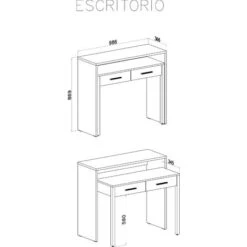 Skraut Home - Tavolo Allungabile Da Scrivania, Console Da Studio Per Ordinatore, 2 Cassetti , Finitura Rovere/bianco, Misure: 98,6x86,9x36-70 Cm Di Profondità 7 Skraut Home - Tavolo Allungabile Da Scrivania, Console Da Studio Per Ordinatore, 2 Cassetti , Finitura Rovere/bianco, Misure: 98,6x86,9x36-70 Cm Di Profondità -Armonia Casa 89371616 4