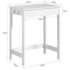 SoBuy Scrivania Bianca Con Cassetti Tavolo Cosmetici Bianco FWT43-W -Armonia Casa 8937368 2