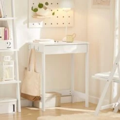 SoBuy Scrivania Bianca Con Cassetti Tavolo Cosmetici Bianco FWT43-W -Armonia Casa 8937368 5