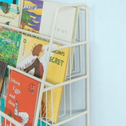 SoBuy Scaffale Bianco Portagiochi Libreria Bambini 4 Scatole In Blu Con Coperchio KMB07-B -Armonia Casa 8937372 5