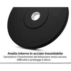 N�2 Bumper Plate Da 5 Kg Dischi Palestra Pesi Per Bilanciere Olimpionico Anello Interno In Acciaio Foro � 51mm