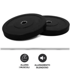 Bumper Plate Dischi Palestra Per Bilanciere Anello Interno In Acciaio Training 5 Kg Con Foro Da 51mm -Armonia Casa 90003412 3
