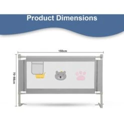 Hengda Sponde Letto Bambini 150 CM Sbarra Letto Bambini Può Sollevamento Verticale Sponda Letto Anti Caduta -Armonia Casa 90204793 2