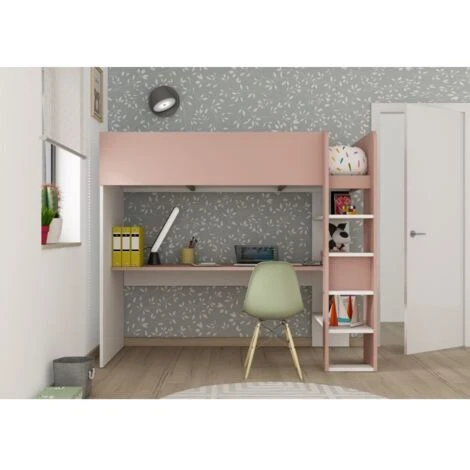Letto A Soppalco Smith Per Un Bambino Rosa Antico E Bianco Opaco Con Scrivania Rosa Antico E Bianco 1 Letto A Soppalco Smith Per Un Bambino Rosa Antico E Bianco Opaco Con Scrivania Rosa Antico E Bianco