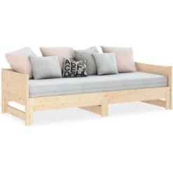 Dormeuse Estraibile In Legno Letto - Letto Per Adulti Massello Di Pino 2x(90x190) Cm -Armonia Casa 90446581 4