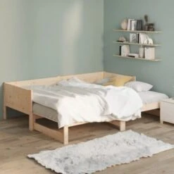 Dormeuse Estraibile In Legno Letto - Letto Per Adulti Massello Di Pino 2x(90x190) Cm -Armonia Casa 90446581 5