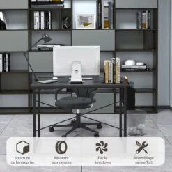 COSTWAY Scrivania Per Computer Con Telaio In Metallo, Borsa Portaoggetti Laterale E Cuscinetti Antiscivolo, Scrivainia Moderna E Salvaspazio Per Ufficio E Casa (102 X 51 X 76 Cm, Nero) 6 COSTWAY Scrivania Per Computer Con Telaio In Metallo, Borsa Portaoggetti Laterale E Cuscinetti Antiscivolo, Scrivainia Moderna E Salvaspazio Per Ufficio E Casa (102 X 51 X 76 Cm, Nero) -Armonia Casa 90486141 2