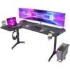 Scrivania Gaming PC 160cm Angolare Grande Scrivania Gamer Angolo Salvaspazio Tavolo Gaming Con LED RGB Per Studio Stanza Forma L