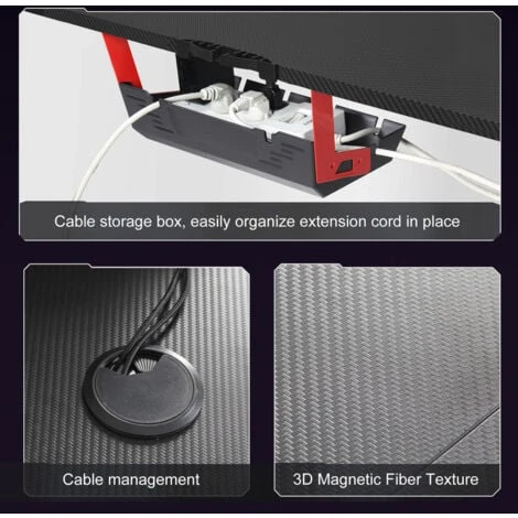 Scrivania Gaming PC 160cm Angolare Grande Scrivania Gamer Angolo Salvaspazio Tavolo Gaming Con LED RGB Per Studio Stanza Forma L 3 Scrivania Gaming PC 160cm Angolare Grande Scrivania Gamer Angolo Salvaspazio Tavolo Gaming Con LED RGB Per Studio Stanza Forma L - immagine 3