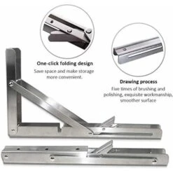 Console Pieghevole Professionale Per Carichi Pesanti, In Acciaio Inox, Pieghevole, Supporto Pieghevole Per Scaffali E Panche (400 Mm, 2 Pezzi) -Armonia Casa 90982540 4