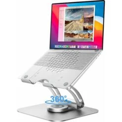 Supporto Laptop Regolabile Girevole, 360° Supporto PC Portatile Brevettato Pieghevole Per Lavoro Collaborativo, Laptop Stand Compatibile Con MacBook Pro/Air, Notebook 10-17" -Argent -Armonia Casa 90982710 3
