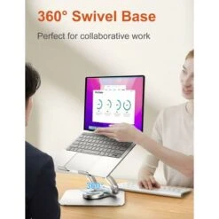 Supporto Laptop Regolabile Girevole, 360° Supporto PC Portatile Brevettato Pieghevole Per Lavoro Collaborativo, Laptop Stand Compatibile Con MacBook Pro/Air, Notebook 10-17" -Argent -Armonia Casa 90982710 4