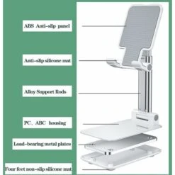 Supporto Solido Per Telefono Cellulare Per Scrivania Ufficio Con Caviglia Altezza Appoggio Regolabile E Supporto Per Telefono Pieghevole Per Tutti Gli Smartphone IPhone（Bianco） -Armonia Casa 90982776 3