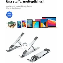 Supporto Per Laptop Supporto Per Laptop Regolabile In Alluminio, Supporto Per Laptop Pieghevole Di Raffreddamento-grigio -Armonia Casa 90982899 4