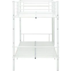 Letto A Castello Struttura Letto - Letto Per Adulti Bianco In Metallo 90x200 Cm BV970269 - BonneVie -Armonia Casa 91048567 4