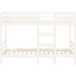 Letto A Castello Struttura Letto - Letto Per Adulti Bianco 90x200 Cm In Legno Massello Di Pino BV954703 - BonneVie -Armonia Casa 91051328 5